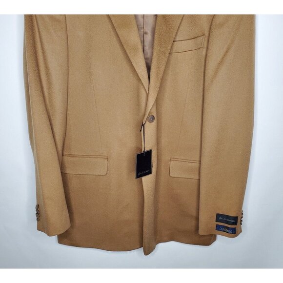 John Nordstrom Mens 100% Colombo Cashmere Tan Sport Coat Size 46XL 2 Button NWt - Picture 3 of 10